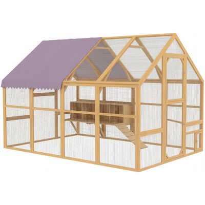 Kurnik PawHut 5, 2 m² ok. 2, 8 x 1, 9 m Drewniany wybieg z dostępem z zewnątrz, zamkiem zabezpieczającym, drzwiami dzielonymi, 4 gniazdami, dachem, .. Kurnik PawHut 5, 2 m² ok. 2, 8 x 1, 9 m Drewniany wybieg z dostępem z zewnątrz, zamkiem zabezpieczającym, drzwiami dzielonymi, 4 gniazdami, dachem, ..