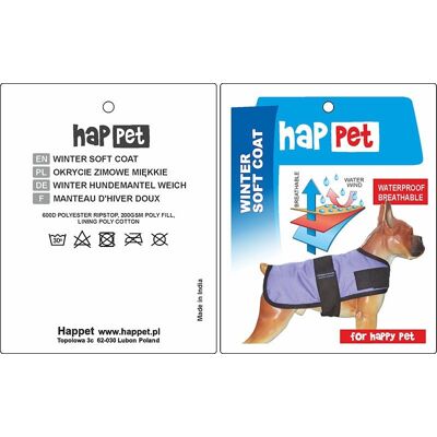 Kurtka dla psa Happet 316B fiolet XL-70cm Kurtka dla psa Happet 316B fiolet XL-70cm
