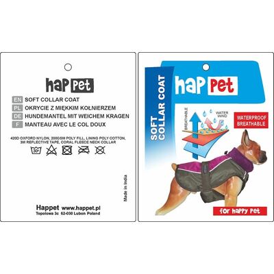 Kurtka dla psa Happet 351A granat XS-25cm Kurtka dla psa Happet 351A granat XS-25cm