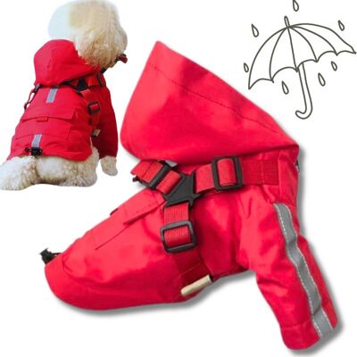 Inny producent Kurtka Dla Psa Przeciwdeszczowa Z Kapturem I Szelkami 2W1 Rainor Red L Inny producent Kurtka Dla Psa Przeciwdeszczowa Z Kapturem I Szelkami 2W1 Rainor Red L