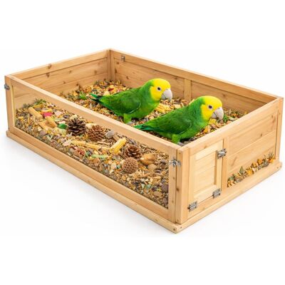 Jr Farm Kuweta do żerowania XXL dla papug 100 × 30 × 60 cm - drewniana skrzynia foragingowa Jr Farm Kuweta do żerowania XXL dla papug 100 × 30 × 60 cm - drewniana skrzynia foragingowa