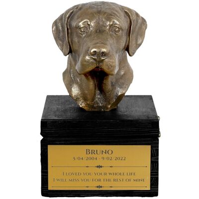 Labrador Retriever - urna z grawerem i rzeźbą psa, ostatnie pożeganie, produkt ręcznie wykonany marki Art-Dog Labrador Retriever - urna z grawerem i rzeźbą psa, ostatnie pożeganie, produkt ręcznie wykonany marki Art-Dog