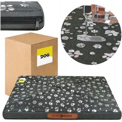 DOGGURU Legowisko Dla Psa 120X70X5 Cm Wodoodporne Duże Xxl Materac Z Zamkiem - Szare Łapki DOGGURU Legowisko Dla Psa 120X70X5 Cm Wodoodporne Duże Xxl Materac Z Zamkiem - Szare Łapki
