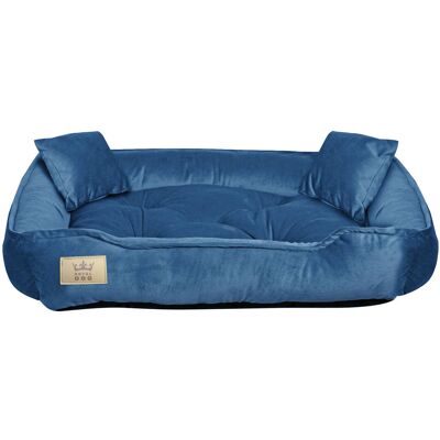 Marketia Home Legowisko dla psa kojec 75x65 cm welur niebieski Marketia Home Legowisko dla psa kojec 75x65 cm welur niebieski