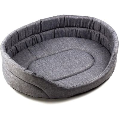 Butikzoo Legowisko dla psa kota Mata dla Psa Materac Posłanie Szare Len 86x70 R7 Butikzoo Legowisko dla psa kota Mata dla Psa Materac Posłanie Szare Len 86x70 R7