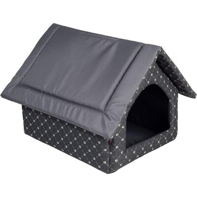 Butikzoo Legowisko dla psa kota Mata dla Psa Materiałowy Domek Czarny Małe Łapki S Butikzoo Legowisko dla psa kota Mata dla Psa Materiałowy Domek Czarny Małe Łapki S