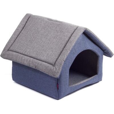 Butikzoo Legowisko dla psa kota Mata dla Psa Materiałowy Domek Niebiesko-Szary XL Butikzoo Legowisko dla psa kota Mata dla Psa Materiałowy Domek Niebiesko-Szary XL