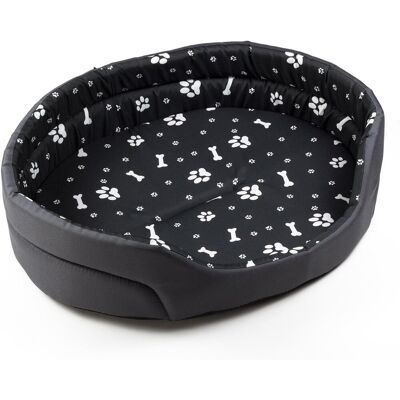 Butikzoo Legowisko dla psa kota Mata dla Psa Posłanie Materac Figa Czarno-Szare Łapki Kości R06 Butikzoo Legowisko dla psa kota Mata dla Psa Posłanie Materac Figa Czarno-Szare Łapki Kości R06