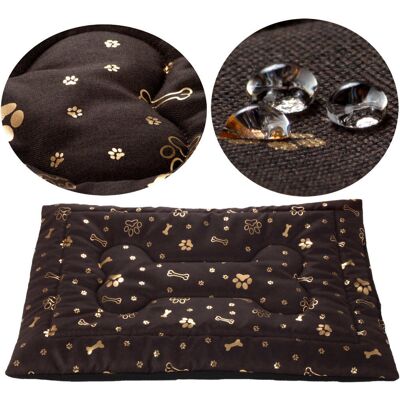 Welsti - Kości i łapki XL - brązowa - 130x90 - dog bed mat Welsti - Kości i łapki XL - brązowa - 130x90 - dog bed mat