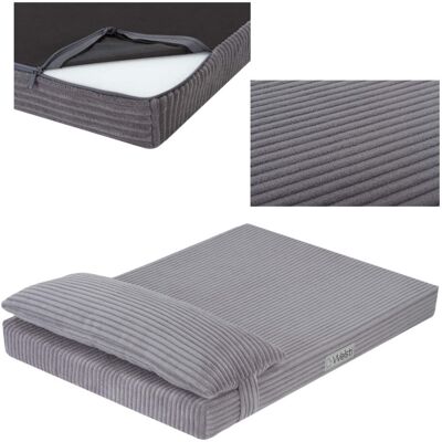 Legowisko dla psa, materac dla psa Welsti szary sztruks L 100x70 dla dużego psa Legowisko dla psa, materac dla psa Welsti szary sztruks L 100x70 dla dużego psa