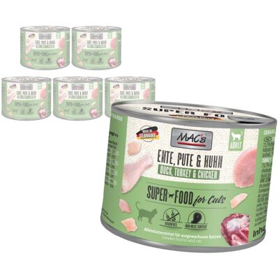 MAC's 6x200g Bezzbożowa Mokra Karma Dla Kota Kaczka Indyk Kurczak MAC's 6x200g Bezzbożowa Mokra Karma Dla Kota Kaczka Indyk Kurczak