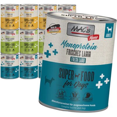 Mac's Dog Mokra Karma Monoproteinowa Mix Smaków 12x800g Dla Psów Skłonnych Do Alergii Indyk Królik Jagnięcina Mac's Dog Mokra Karma Monoproteinowa Mix Smaków 12x800g Dla Psów Skłonnych Do Alergii Indyk Królik Jagnięcina