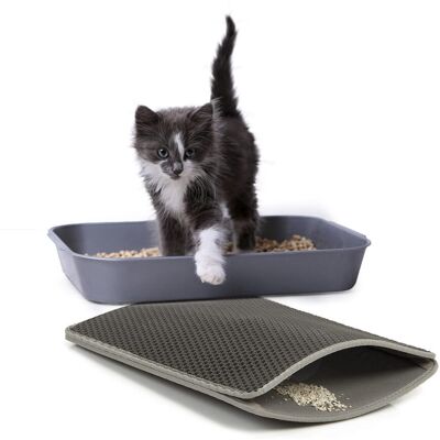 CanadianCat Magiczna Mata Dwuwarstwowa pod kuwetę Canadian Cat antracyt mała CanadianCat Magiczna Mata Dwuwarstwowa pod kuwetę Canadian Cat antracyt mała