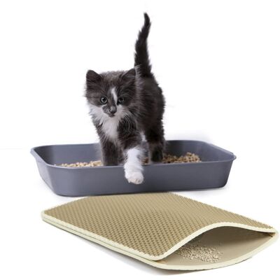 Magiczna Mata Pod Kuwetę Dwuwarstwowa Canadian Cat Beżowa Mała Magiczna Mata Pod Kuwetę Dwuwarstwowa Canadian Cat Beżowa Mała