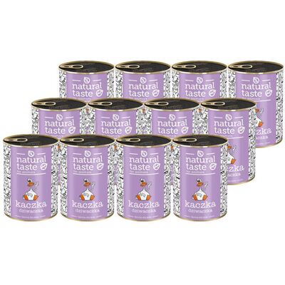Mokra karma dla kota Natural Taste Kaczka Dziwaczka danie z kaczki zestaw 12 x 400 g Mokra karma dla kota Natural Taste Kaczka Dziwaczka danie z kaczki zestaw 12 x 400 g