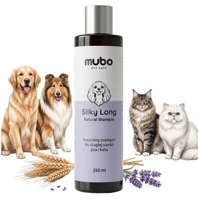 Inny producent Mubo Silky Long Szampon do Długiej Sierści Psa i Kota Koncentrat 1:2 Olej Arganowy Kokosowy Proteiny Bez Silikonów 250 ml Inny producent Mubo Silky Long Szampon do Długiej Sierści Psa i Kota Koncentrat 1:2 Olej Arganowy Kokosowy Proteiny Bez Silikonów 250 ml
