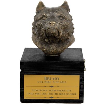 Norwich Terrier - urna z grawerem i rzeźbą psa, ostatnie pożeganie, produkt ręcznie wykonany marki Art-Dog Norwich Terrier - urna z grawerem i rzeźbą psa, ostatnie pożeganie, produkt ręcznie wykonany marki Art-Dog