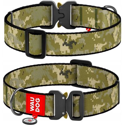 Collar Company Obroża dla psa nylonowa WAUDOG Nylon z paszportem QR, rysunek 'Military', metalowa klamra fastex, rozmiar XXL, 46-70 cm, 35 mm Collar Company Obroża dla psa nylonowa WAUDOG Nylon z paszportem QR, rysunek 'Military', metalowa klamra fastex, rozmiar XXL, 46-70 cm, 35 mm