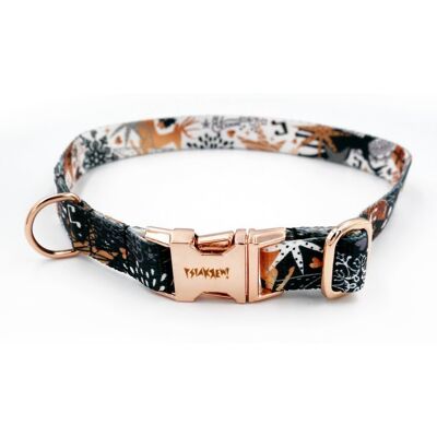 Psiakrew Obroża dla Psa Regulowana Deer Calls, wąska 2 cm, dla mniejszych psów, klamra różowe złoto-L 34-44 cm Psiakrew Obroża dla Psa Regulowana Deer Calls, wąska 2 cm, dla mniejszych psów, klamra różowe złoto-L 34-44 cm