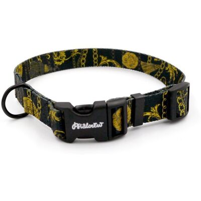 Psiakrew Obroża dla Psa Regulowana Donatella, wąska 2 cm, dla mniejszych psów i szczeniaków, okucia czarne-M 28-40 cm Psiakrew Obroża dla Psa Regulowana Donatella, wąska 2 cm, dla mniejszych psów i szczeniaków, okucia czarne-M 28-40 cm