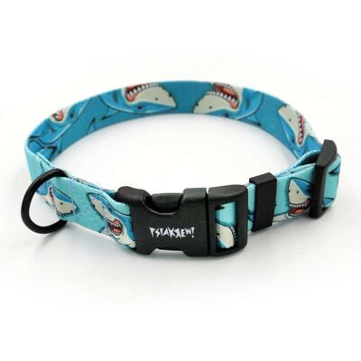 Psiakrew Obroża dla Psa Shark Regulowana szeroka na 2,5 cm dla średnich i większych psów, czarne okucia-XL 36-50 cm Psiakrew Obroża dla Psa Shark Regulowana szeroka na 2,5 cm dla średnich i większych psów, czarne okucia-XL 36-50 cm