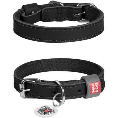 Collar Obroża dla psa skórzana WAUDOG Classic, czarna, rozmiar L, 38-49 cm, 25 mm Collar Obroża dla psa skórzana WAUDOG Classic, czarna, rozmiar L, 38-49 cm, 25 mm