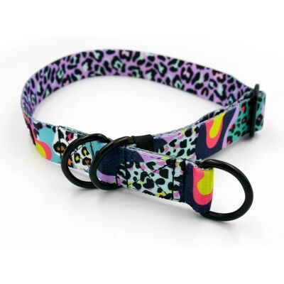 Psiakrew Obroża półzaciskowa Crazy Leopard szeroka na 2,5 cm, dla średnich i większych psów, czarne okucia-M/L Psiakrew Obroża półzaciskowa Crazy Leopard szeroka na 2,5 cm, dla średnich i większych psów, czarne okucia-M/L