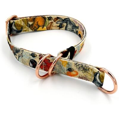 Psiakrew Obroża półzaciskowa Forest Treasures szeroka na 2,5 cm, dla średnich i większych psów, różowe złoto-M/L Psiakrew Obroża półzaciskowa Forest Treasures szeroka na 2,5 cm, dla średnich i większych psów, różowe złoto-M/L