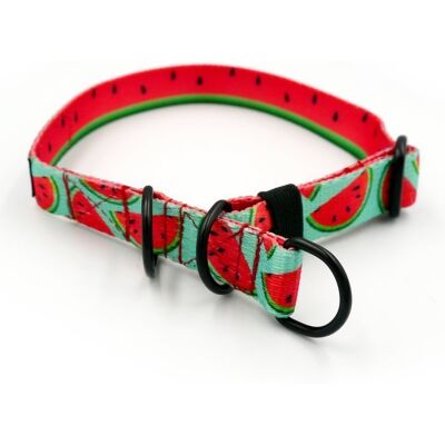 Psiakrew Obroża półzaciskowa Watermelon szeroka na 2 cm, dla małych psów, czarne dodatki-S/M Psiakrew Obroża półzaciskowa Watermelon szeroka na 2 cm, dla małych psów, czarne dodatki-S/M
