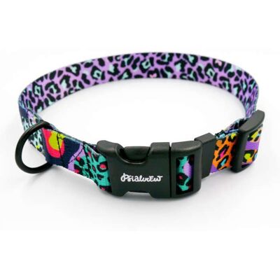 Psiakrew Obroża Regulowana Crazy Leopard szeroka na 2,5 cm, dla średnich i większych psów, czarne okucia-XL 36-50 cm Psiakrew Obroża Regulowana Crazy Leopard szeroka na 2,5 cm, dla średnich i większych psów, czarne okucia-XL 36-50 cm
