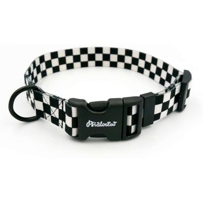 Obroża Regulowana dla Psa Psiakrew Checker taśma 2,5 cm dla średnich i większych psów czarne okucia-L 34-44 cm Obroża Regulowana dla Psa Psiakrew Checker taśma 2,5 cm dla średnich i większych psów czarne okucia-L 34-44 cm