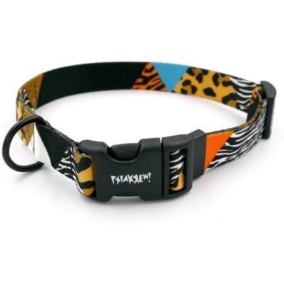 Psiakrew Obroża Regulowana dla Psa Wild Animals szeroka 2,5 cm, dla średnich i większych psów, czarne okucia-L 34-44 cm Psiakrew Obroża Regulowana dla Psa Wild Animals szeroka 2,5 cm, dla średnich i większych psów, czarne okucia-L 34-44 cm