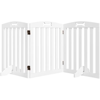 PawHut Ogrodzenie dla psa 3-częściowe, 155 x 61 cm, składane, biłe PawHut Ogrodzenie dla psa 3-częściowe, 155 x 61 cm, składane, biłe