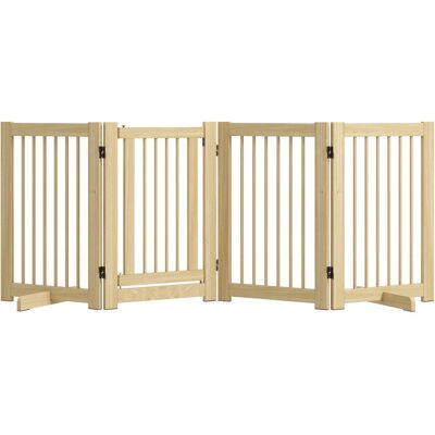 PawHut Ogrodzenie dla psa 4-częściowe, 204 x 75 cm, składane, z drzwiami PawHut Ogrodzenie dla psa 4-częściowe, 204 x 75 cm, składane, z drzwiami