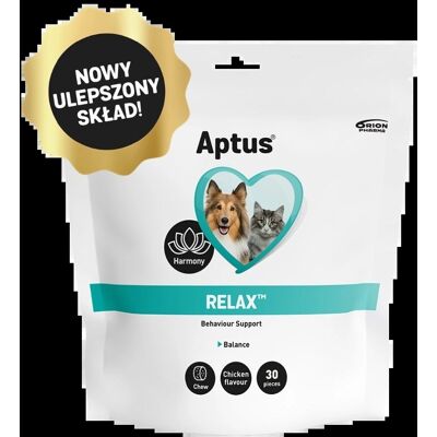 Aptus Relax - Suplement dla zwierząt - Wspiera redukcję stresu u psów i kotów Aptus Relax - Suplement dla zwierząt - Wspiera redukcję stresu u psów i kotów