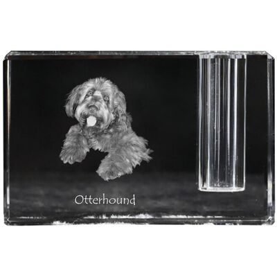 Otterhound, Pies na wydry - stojak na długopis, kryształowy organizer ze zdjęciem psa, unikatowa ozdoba biurka marki Art-Dog Otterhound, Pies na wydry - stojak na długopis, kryształowy organizer ze zdjęciem psa, unikatowa ozdoba biurka marki Art-Dog