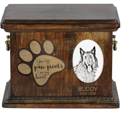 Owczarek belgijski, Belgijski pies pasterski I - skrzynia pamiątkowa psa, personalizowana skrzynia ze zdjęciem, skrzynia ze zdjęciem psa marki Art-Dog Owczarek belgijski, Belgijski pies pasterski I - skrzynia pamiątkowa psa, personalizowana skrzynia ze zdjęciem, skrzynia ze zdjęciem psa marki Art-Dog