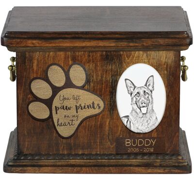 Owczarek niemiecki, Alsatian - skrzynia pamiątkowa psa, personalizowana skrzynia ze zdjęciem, skrzynia ze zdjęciem psa marki Art-Dog Owczarek niemiecki, Alsatian - skrzynia pamiątkowa psa, personalizowana skrzynia ze zdjęciem, skrzynia ze zdjęciem psa marki Art-Dog
