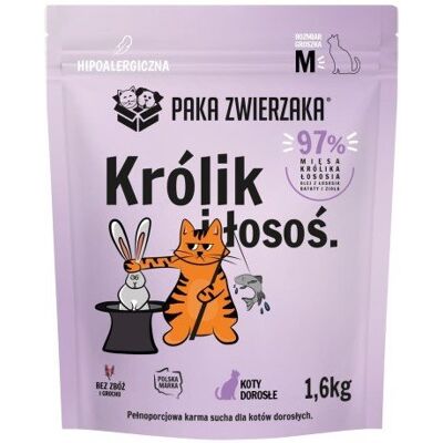 Paka Zwierzaka Sucha Kot M Królik Łosoś 1,6kg Paka Zwierzaka Sucha Kot M Królik Łosoś 1,6kg