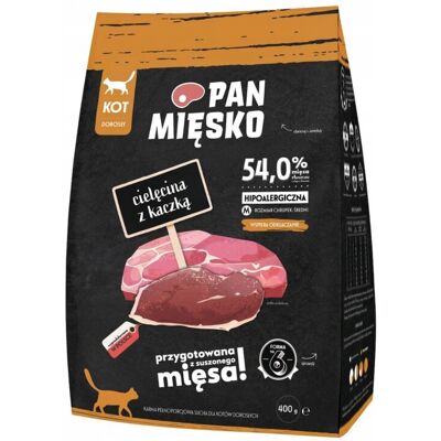 Wiejska Zagroda Sucha karma dla kota, Pan Mięsko Karma Cielęcina Kaczka M 10Kg Wiejska Zagroda Sucha karma dla kota, Pan Mięsko Karma Cielęcina Kaczka M 10Kg