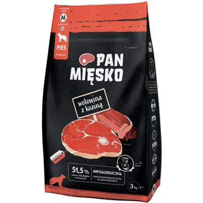 Pan Mięsko Wołowina i Kozina dla Psów - 3 kg Pan Mięsko Wołowina i Kozina dla Psów - 3 kg