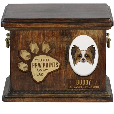 Papillon, Spaniel Kontynentalny - skrzynia pamiątkowa psa, personalizowana skrzynia, pamiątkowe pudełko na psie pamiątki marki Art-Dog Papillon, Spaniel Kontynentalny - skrzynia pamiątkowa psa, personalizowana skrzynia, pamiątkowe pudełko na psie pamiątki marki Art-Dog
