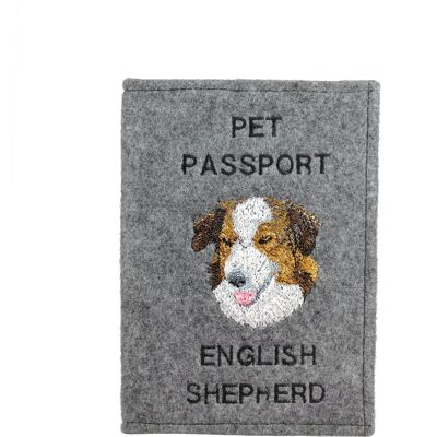 Pasterski Angielski - etui na paszport psa, pokrowiec na dokumenty, prezent dla podróżnika od marki Art-Dog Pasterski Angielski - etui na paszport psa, pokrowiec na dokumenty, prezent dla podróżnika od marki Art-Dog