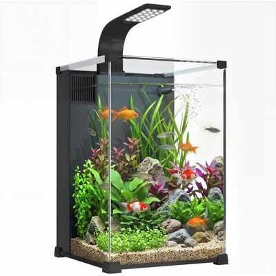 PawHut Aquarium Complete Set 36L Nano Aquarium z oświetleniem LED, systemem filtracyjnym, zbiornikiem na ryby z pompą i cyrkulacją, zbiornikiem star.. PawHut Aquarium Complete Set 36L Nano Aquarium z oświetleniem LED, systemem filtracyjnym, zbiornikiem na ryby z pompą i cyrkulacją, zbiornikiem star..