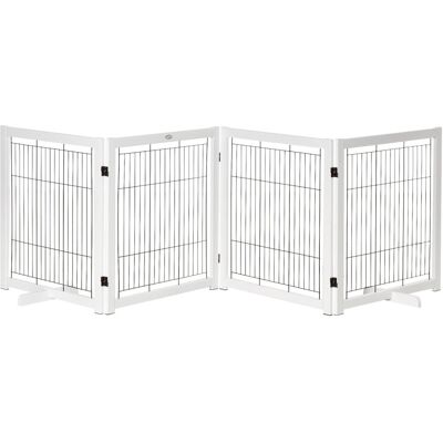 PawHut Bramka dla psa, bramka zabezpieczająca, składana, dwukierunkowa, drewno sosnowe, metal, kolor czarny, 305 x 35,5 x 82 cm PawHut Bramka dla psa, bramka zabezpieczająca, składana, dwukierunkowa, drewno sosnowe, metal, kolor czarny, 305 x 35,5 x 82 cm
