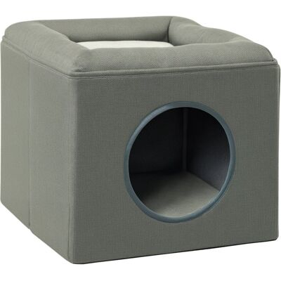 PawHut Cat Cave Cat Hut, dwupoziomowy domek dla kota, legowisko z poduszką, buda dla psa do 5 kg, 36,5 x 36,5 x 33 cm, kolor zielony PawHut Cat Cave Cat Hut, dwupoziomowy domek dla kota, legowisko z poduszką, buda dla psa do 5 kg, 36,5 x 36,5 x 33 cm, kolor zielony