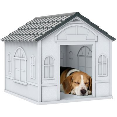 PawHut Dog Kennel, wodoodporna buda dla psa z dwuspadowym dachem, 65 x 75,7 x 63 cm, zewnętrzna buda dla średnich psów poniżej 20 kg, do użytku wewn.. PawHut Dog Kennel, wodoodporna buda dla psa z dwuspadowym dachem, 65 x 75,7 x 63 cm, zewnętrzna buda dla średnich psów poniżej 20 kg, do użytku wewn..