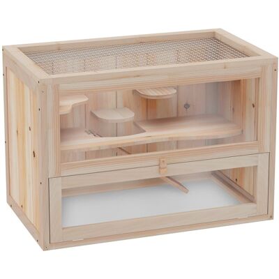 PawHut Klatka dla małych zwierząt Klatka dla gryzoni Drewniana 60 x 35 x 42 cm PawHut Klatka dla małych zwierząt Klatka dla gryzoni Drewniana 60 x 35 x 42 cm