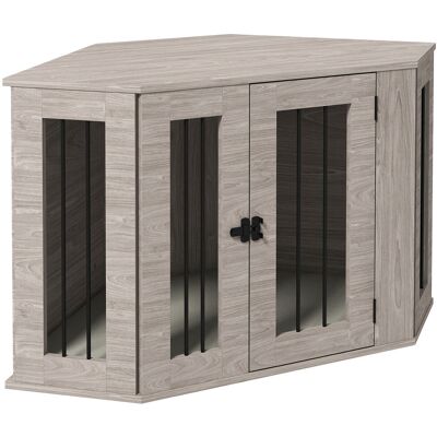 PawHut Klatka dla psów, Prostokątna buda z poduszką, domek dla zwierząt z zamkami na drzwiach, dla psów średniej wiekości, orzech, 104 x 55 x 63 cm PawHut Klatka dla psów, Prostokątna buda z poduszką, domek dla zwierząt z zamkami na drzwiach, dla psów średniej wiekości, orzech, 104 x 55 x 63 cm