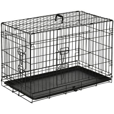 PawHut klatka transportowa, metalowa, druciana, składana, 75 x 48,5 x 53 cm PawHut klatka transportowa, metalowa, druciana, składana, 75 x 48,5 x 53 cm